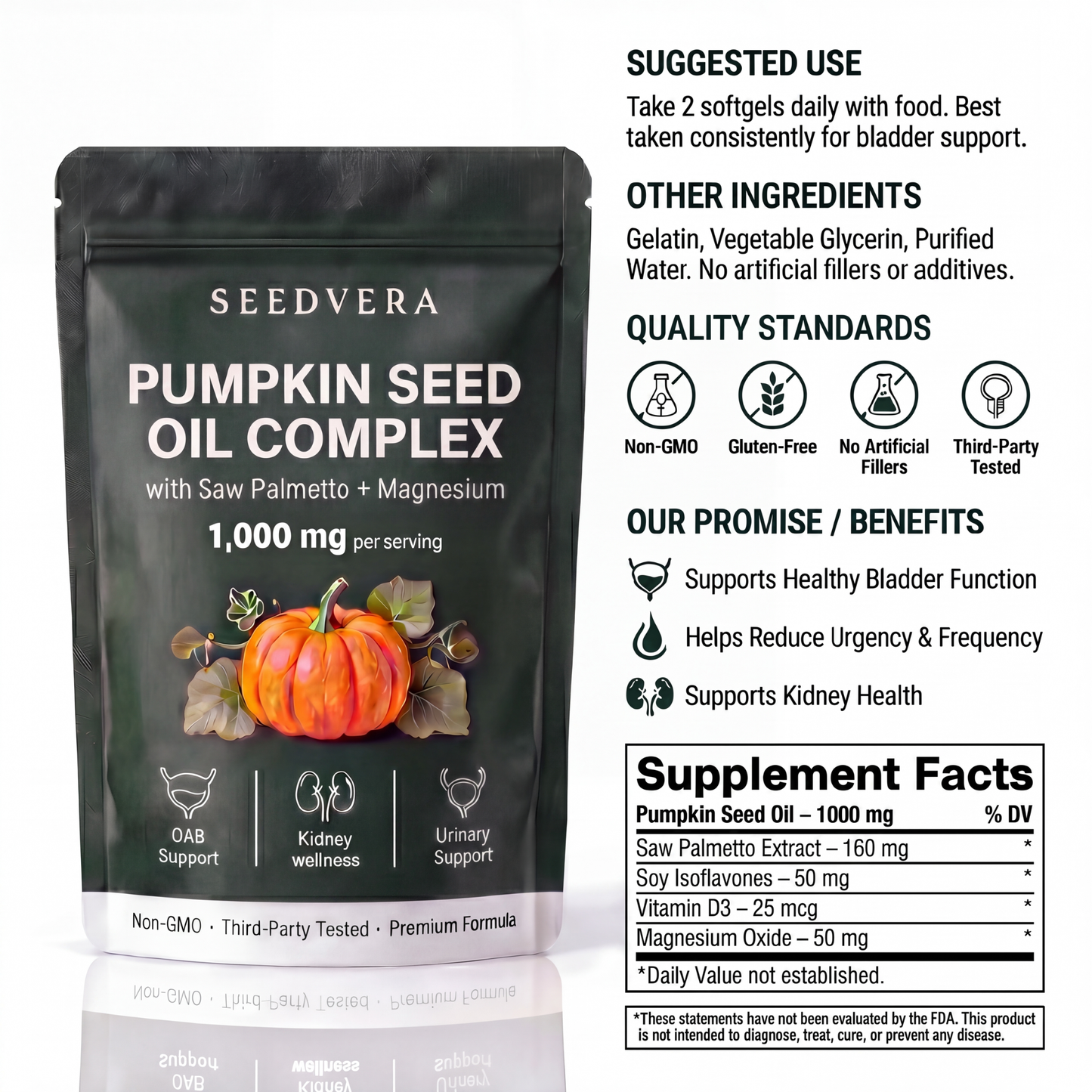 Overactive Bladder Support with Pumpkin Seed Oil