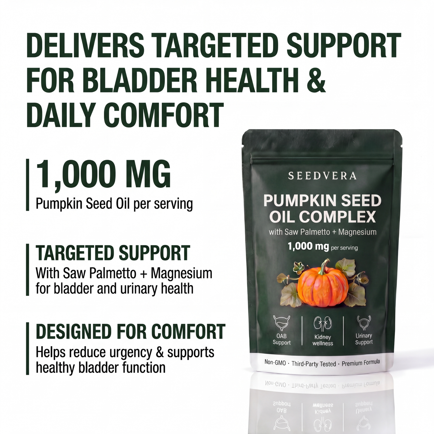 Overactive Bladder Support with Pumpkin Seed Oil